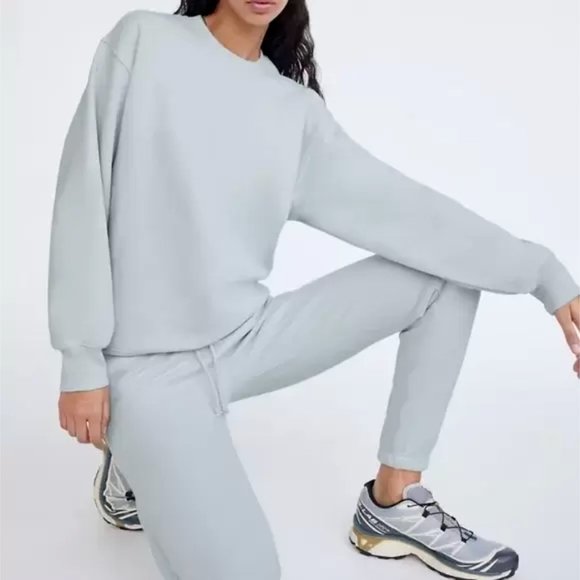 Aritzia Tops - TNA | COZY FLEECE BOYFRIEND CREW NECK SWEATSHIRT IN PLEIN AIR